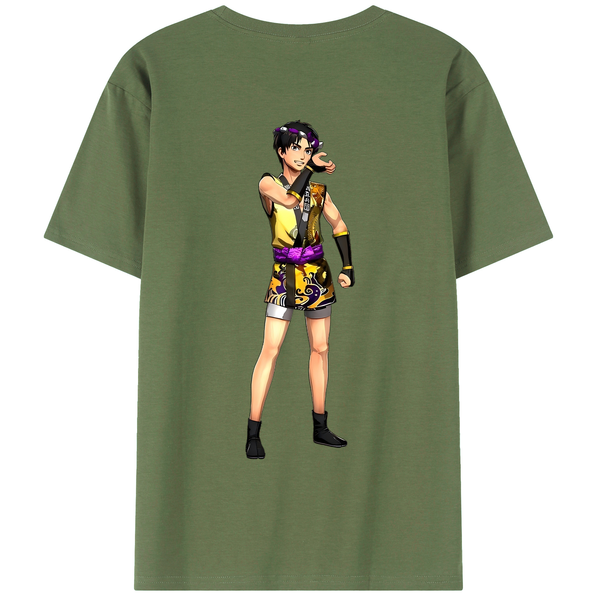 （画像用） 進撃の巨人 リヴァイ·アッカーマン Attack on Titan Levi Ackerman 綿100％ メンズ半袖Tシャツ（バックプリント） 通気性